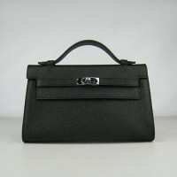 Hermes Kelly 22Cm Handbag Black